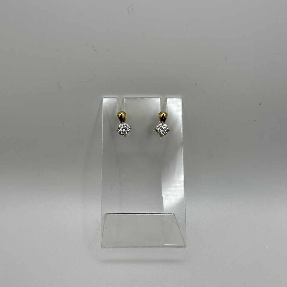 14k hge cz drop earrings post back vintage